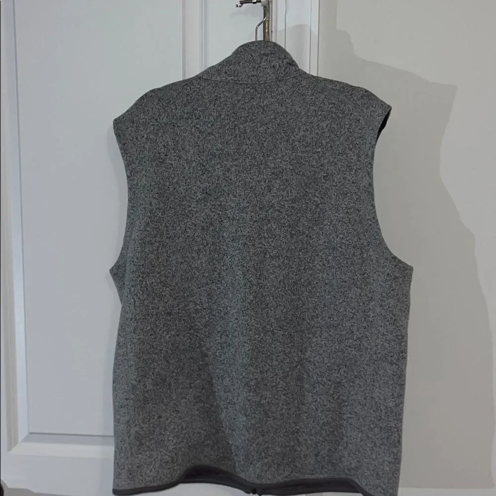 Patagonia Mens Gray 3 Pocket Fleece Mock Neck Full Zip Vest Jacket Outdoor-XL